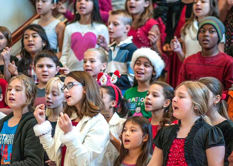 children singing